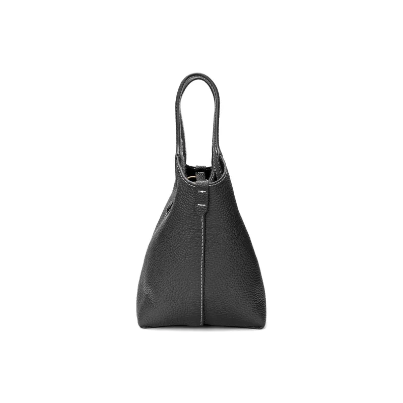 ROBERTA DI CAMERINO Cow Leather One Shoulder Handbag Women's Cream Apricot/Black-12