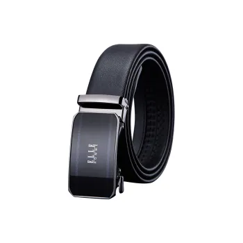 ELLE HOMME Top Grain Cow Leather Belts Men's Gunmetal Gold Width 3.5cm