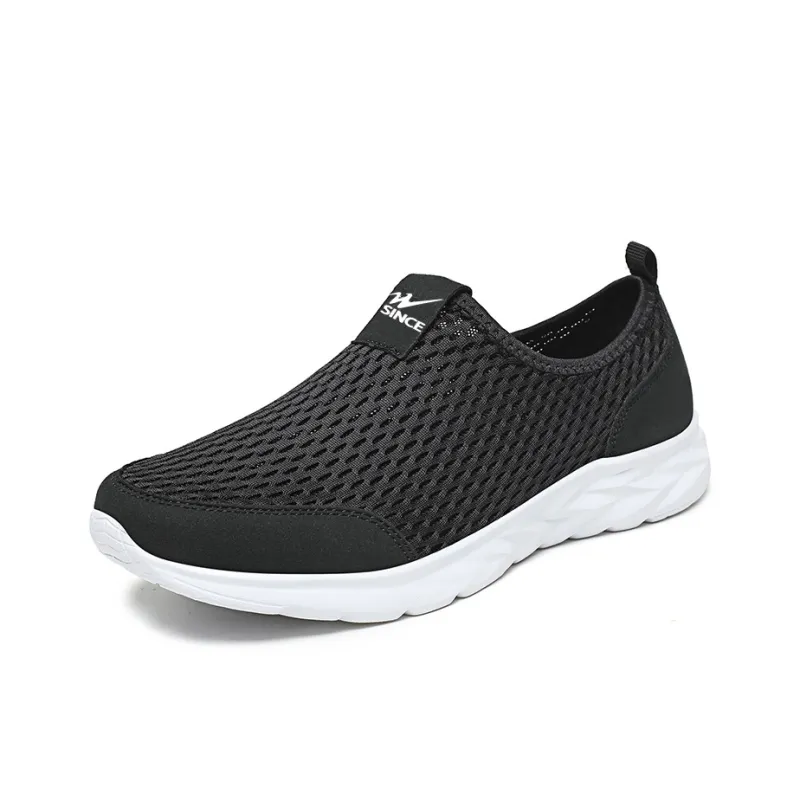 Binary Cushioning Rebound Lightweight Breathable Slip Resistant Low Top Casual Shoes Black White-0