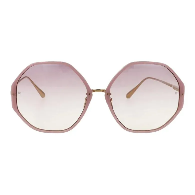 Linda Farrow Acetate Irregular Shape Sunglasses Women's Pink-2