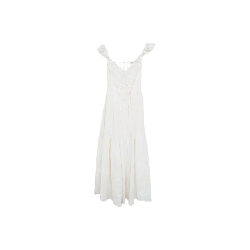 GUOZHEN Slip Dresses Women's White-1