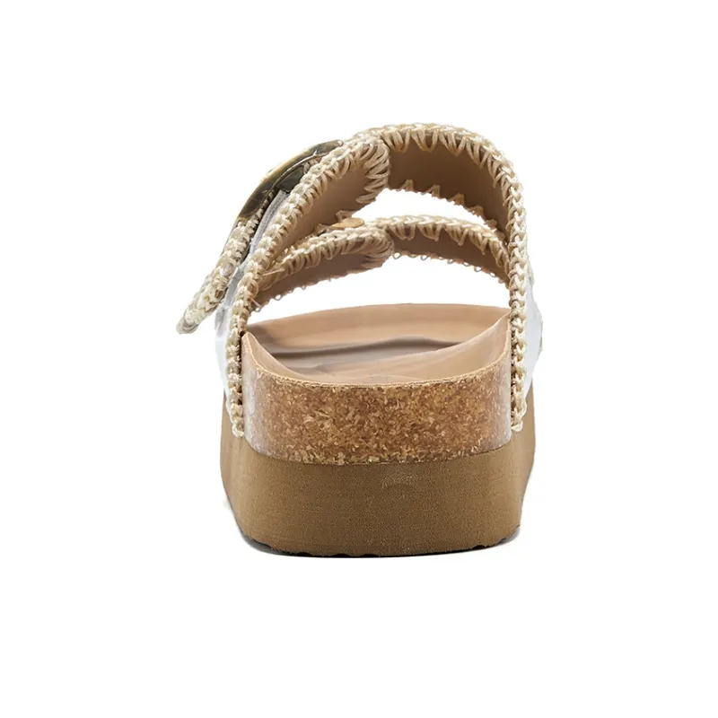 La Chapelle Abrasion Resistant Slide Slippers Women's Silver-4