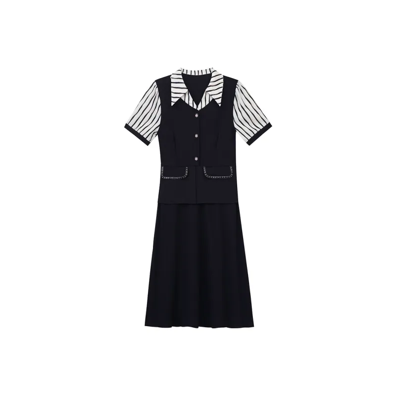Flowers In Water Short Sleeved Dress Women's-2
