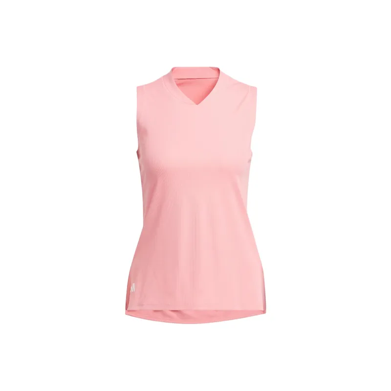 Adidas Women's Ultimate365 Sleeveless Polo Shirt Semi Pink Spark-0