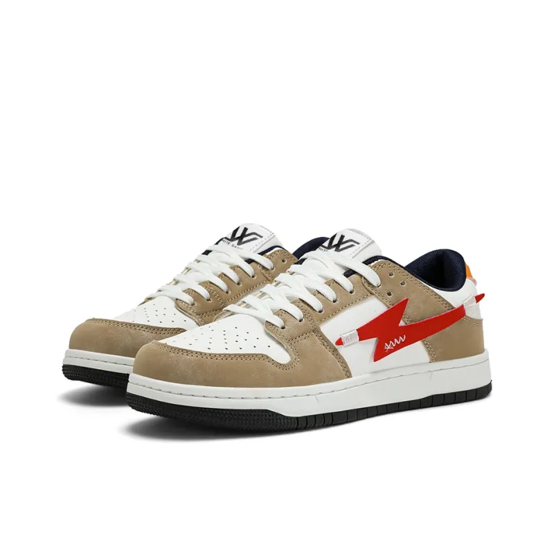 White Sands Slip Resistant, Abrasion Resistant, Breathable, Lightweight Low Top Skateboard Shoes Unisex-26