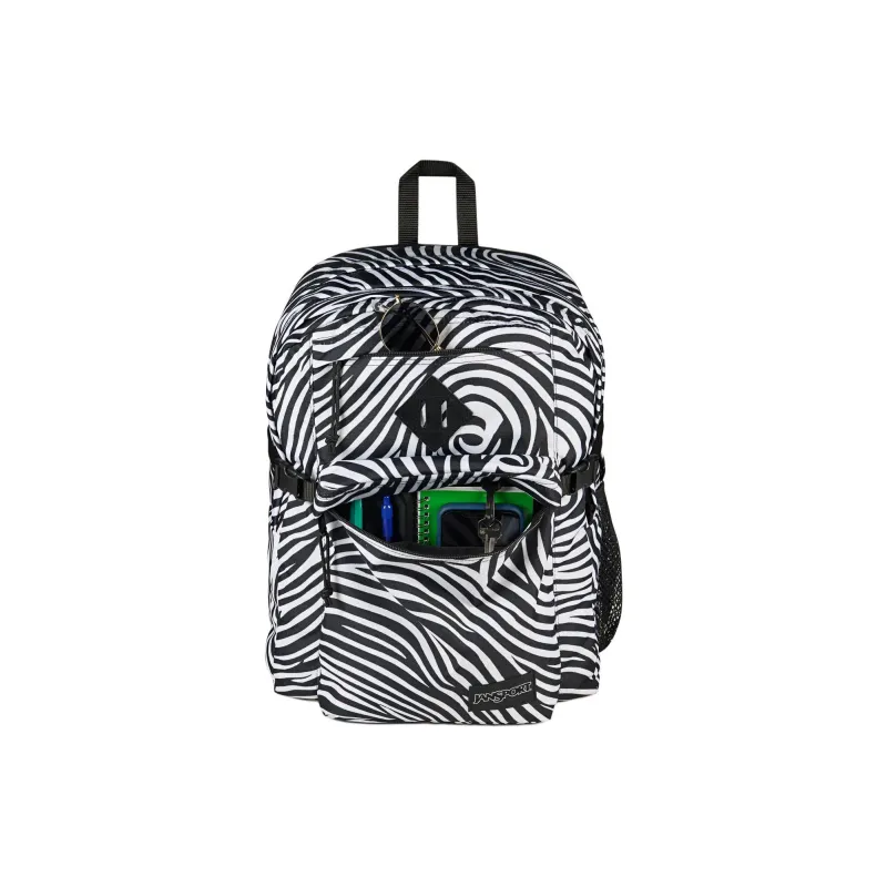 JanSport Recycled Polyester Backpack Unisex Black & White-5
