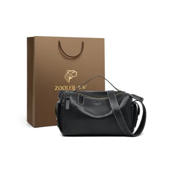 ZOOLER Top Grain Cow Leather Crossbody Handbag Women's Black