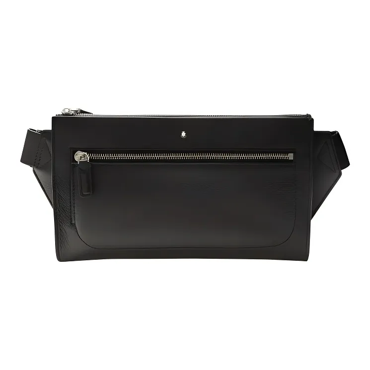 MONTBLANC Leather Crossbody Bag, Fanny Pack Men's Black-1