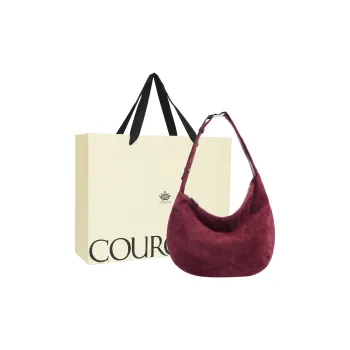 COURONNE High Luster Reverse Suede Shoulder Bag Regular Women's Coffee/Burgundy