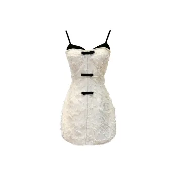 GUOZHEN Slip Dresses Women's White