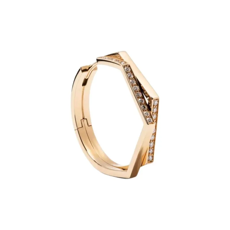 REPOSSI JOAILLIERS 18kt Rose Gold Antifer Diamond Hoop Earring-0