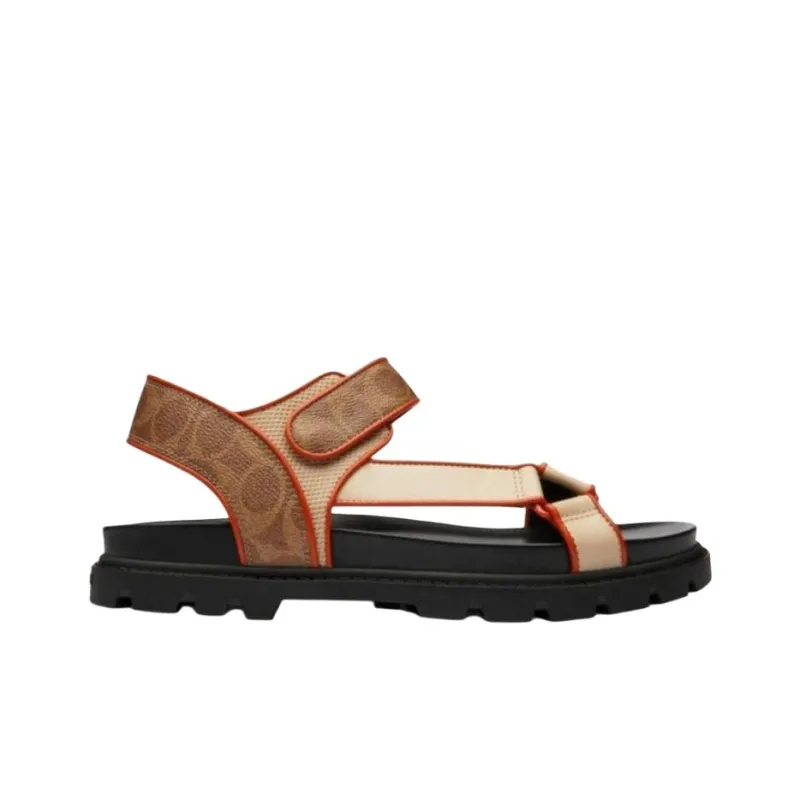 COACH One Strap Sandals Women's Brown-1