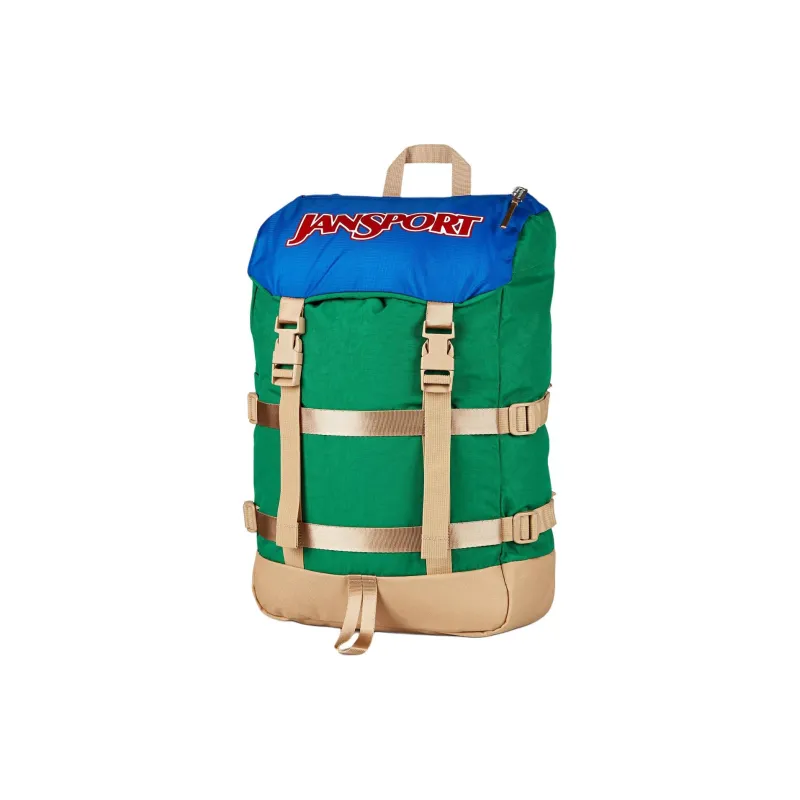 JanSport Recycled Polyester Backpack Unisex Green & Khaki-1