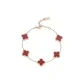 [Lucky Four-Leaf Clover]Bracelet, Red