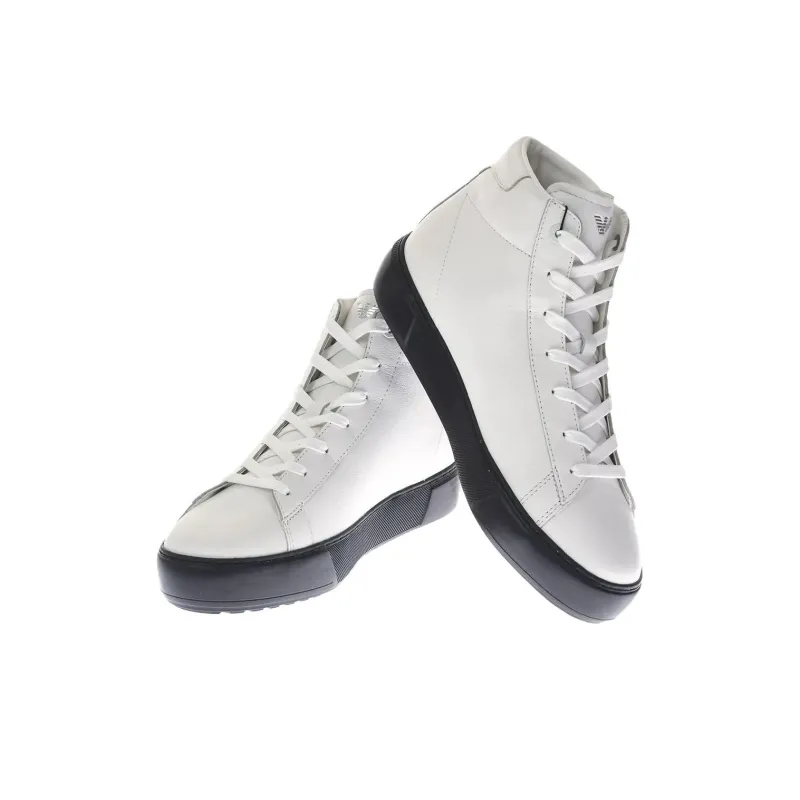 EMPORIO ARMANI EA7 High Top Skateboard Shoes Men's White-4