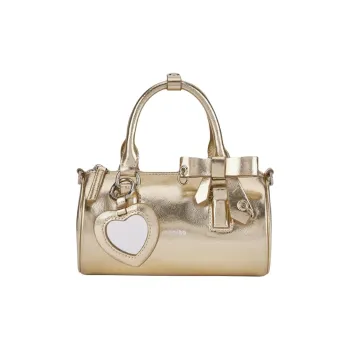 MCMIKO Cow Leather Cylinder Bag Handbag Women's Champagne Gold