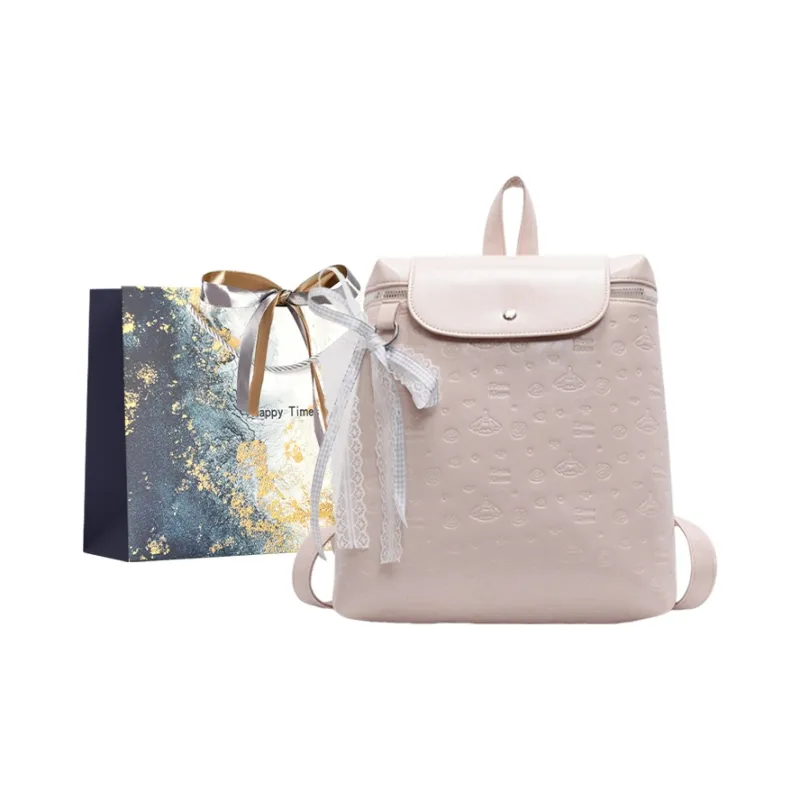 Iman's House PU Backpack Women's White/Pink/Blue/Black-4