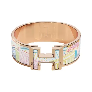 HERMES Rose Gold Plated Bangles Women's Multicolor