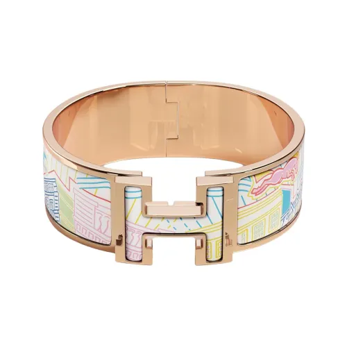 HERMES Rose Gold Plated Bangles Women's Multicolor