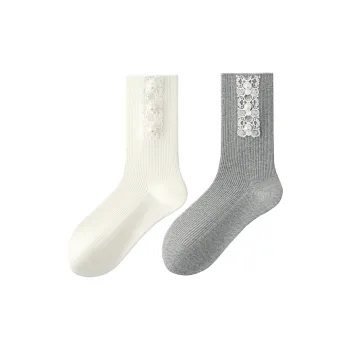 SHIWAJI Mid Calf Socks Women's 2 Pack