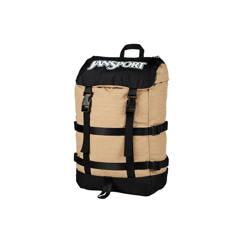 JanSport Recycled Polyester Backpack Unisex Khaki & Black-2