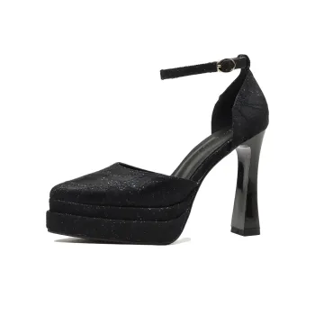 GOSO Chunky Heel High Heels 11.5CM Women's Black