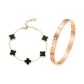 [Lucky Four-Leaf Clover]Black, Bracelet+Bangle