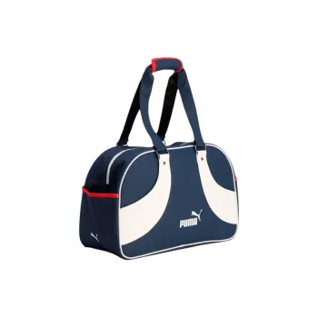 PUMA Synthetic Leather Handbag Unisex Dark Marine Blue & White Light & Strong Red