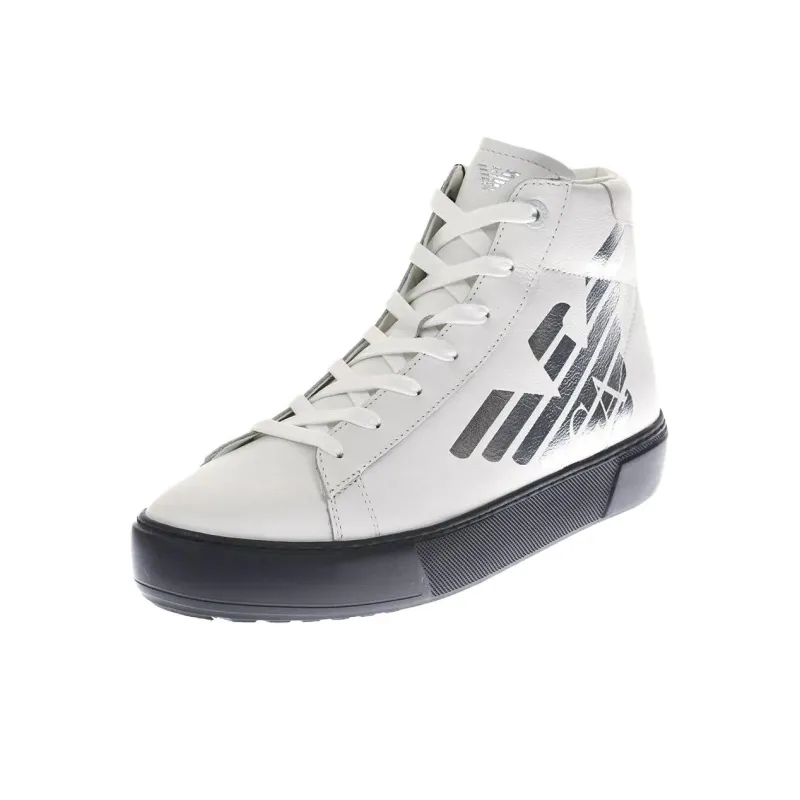 EMPORIO ARMANI EA7 High Top Skateboard Shoes Men's White-2