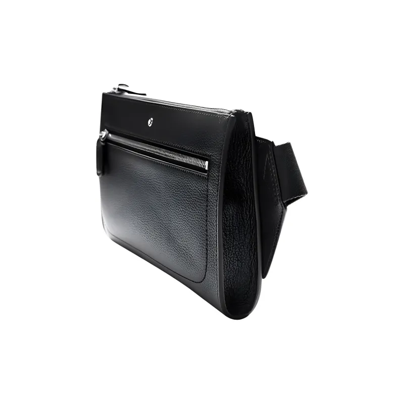 MONTBLANC Leather Crossbody Bag, Fanny Pack Men's Black-2