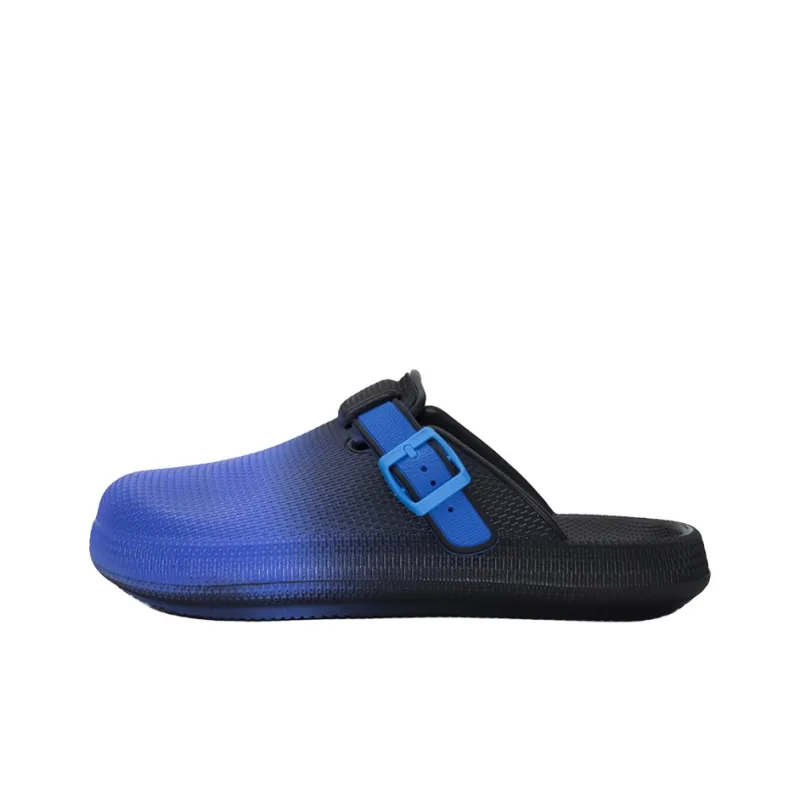 Budding Bear Slip Resistant Closed Toe Slippers Unisex Black Blue Gradient-0