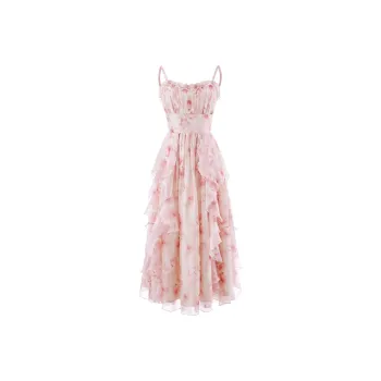 PAZZO Ruffle Hem Slip Dress Women's
