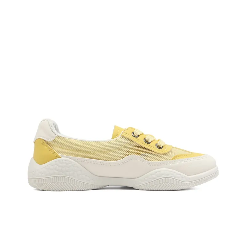 RENBEN Breathable And Lightweight Low Top Casual Shoes Women's Yellow-1