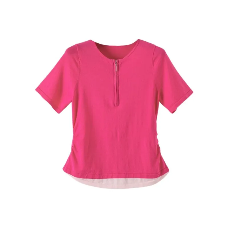 Late White T Shirts Women's Rose Red-0