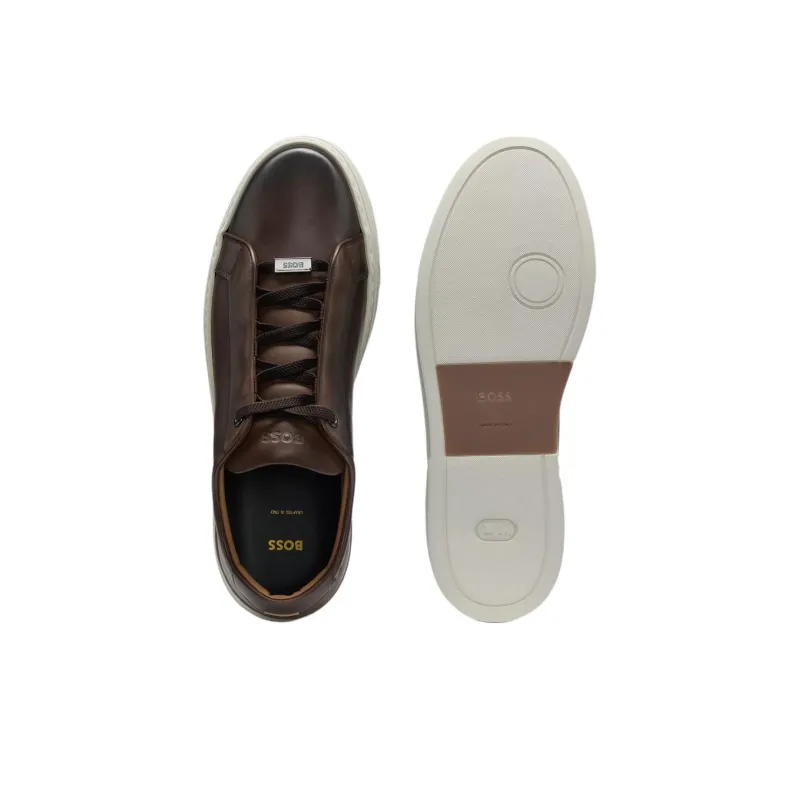 HUGO BOSS Gary Low Top Skateboard Shoes Men's Dark Brown-4