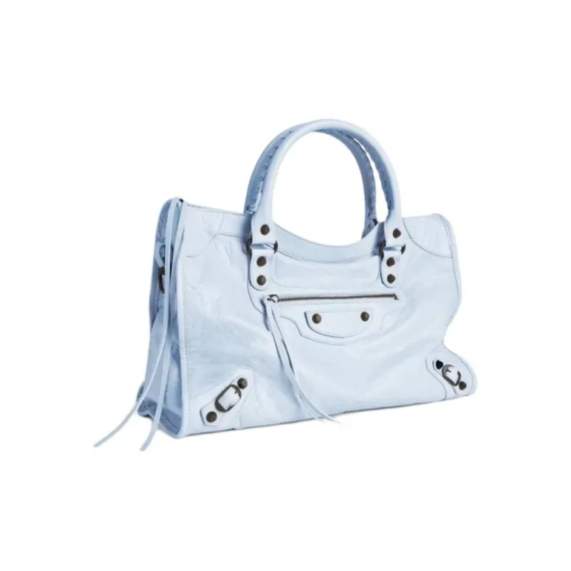 Balenciaga Le City Sheepskin Shoulder Bag, Crossbody Bag, Handbag Medium Size Women's Light Blue-2