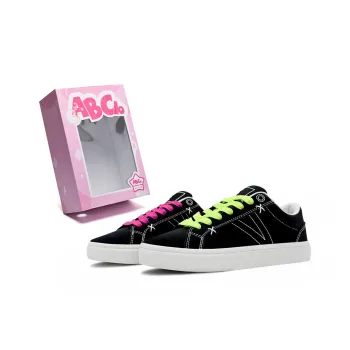 ABCIO Skateboard Shoes Unisex Low Top Black Mismatched