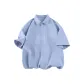 [Ice Silk Shirt]Light Blue (Ho Color Block Mountain Chest Logo)