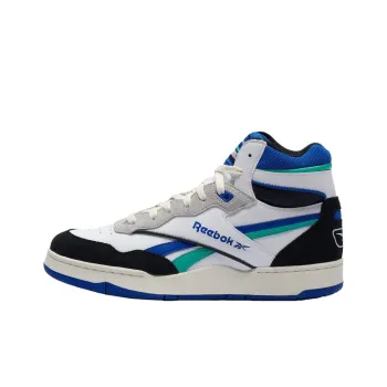 Reebok Bb 4000 2 Anti Slip Wear Resistant High Top Skateboard Shoes Unisex White Blue Green