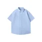[Ice Silk Shirt]Light Blue (ホ Bean Age White Chest Mark)