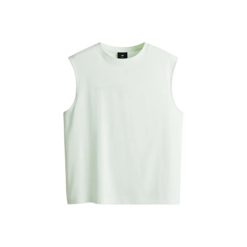 H&M Tank Tops Men Light Green-0