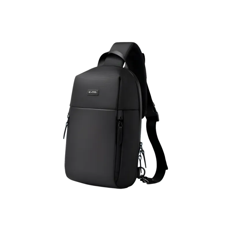 SWISS MILITARY PU With Polyester Crossbody Bag Sling Bag Unisex Black-0
