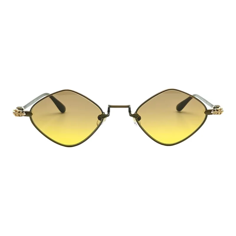 Chrome Hearts Titanium Irregular Shape Sunglasses Men's Brown-1