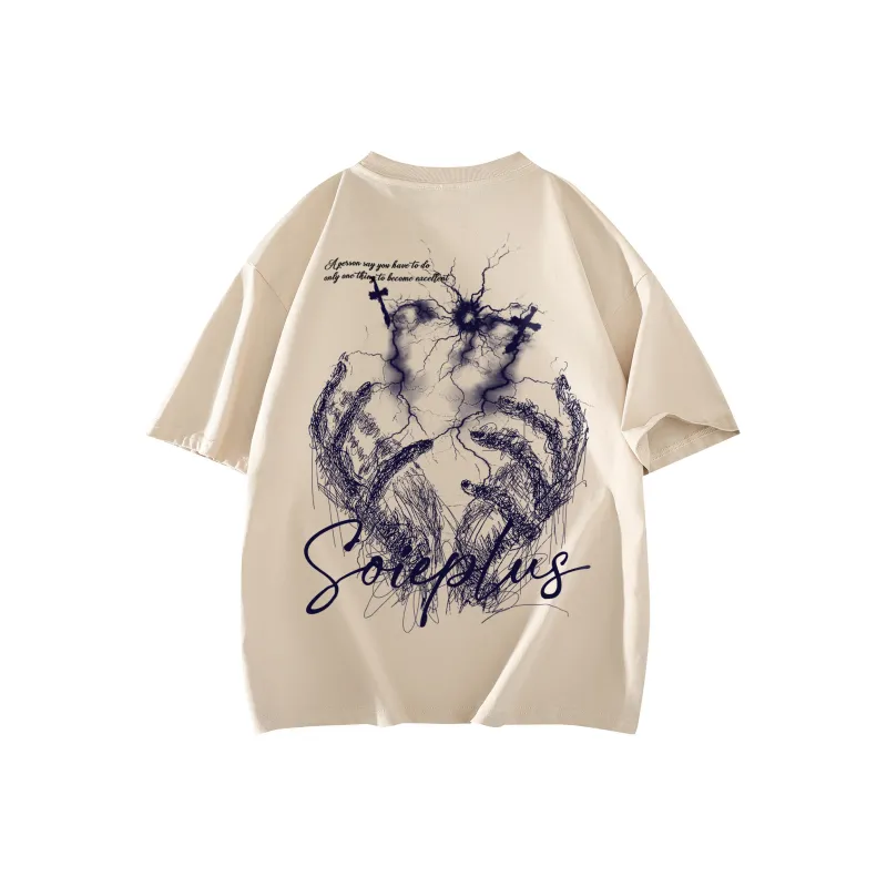 SOIE T-Shirts Unisex Light Beige Apricot-0