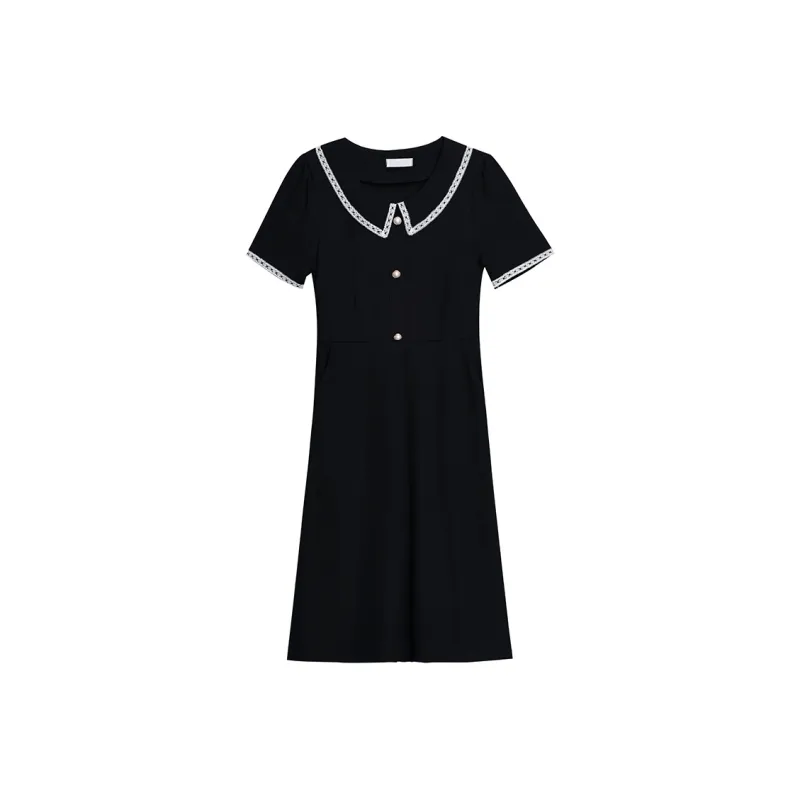 Flowers In Water Short Sleeved Dress Women's-1