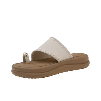 AJPAP Rubber Sole Cut Out Abrasion Resistant Slip Resistant Cushioning Slide Slippers Women's