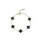 [Lucky Four-Leaf Clover]Bracelet, Black
