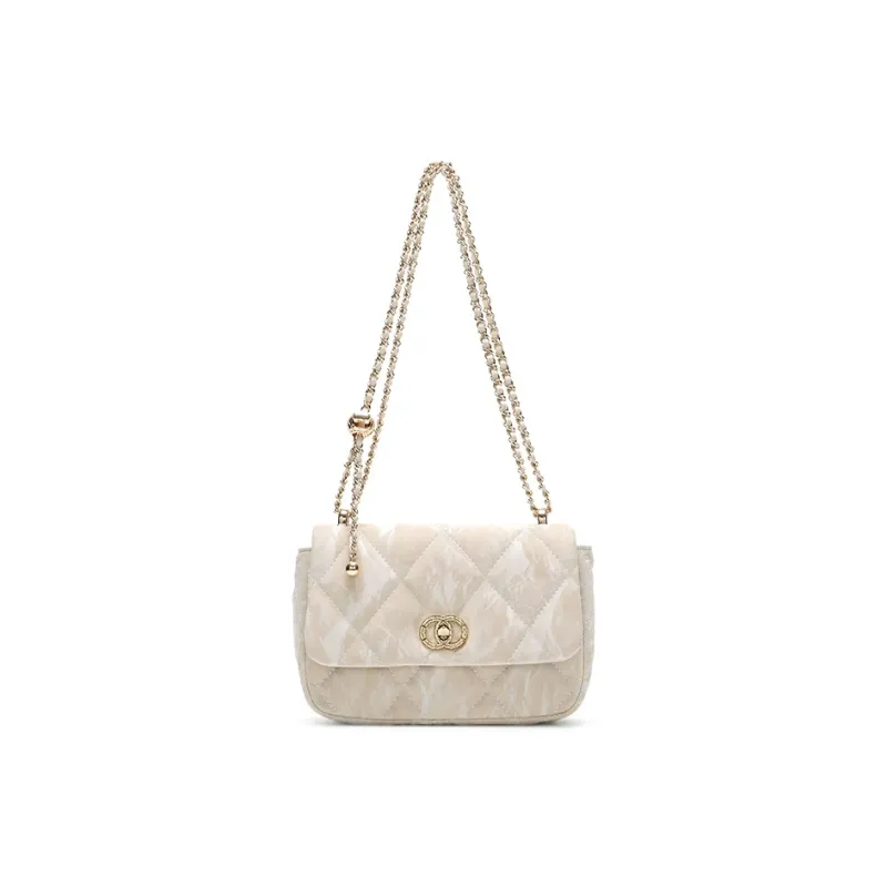 CORALDAISY Synthetic Leather Shoulder Bag, Crossbody Bag Women's Morning Dew White-0