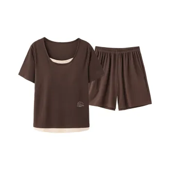Pretty Lady Pajama Set Women's Tan
