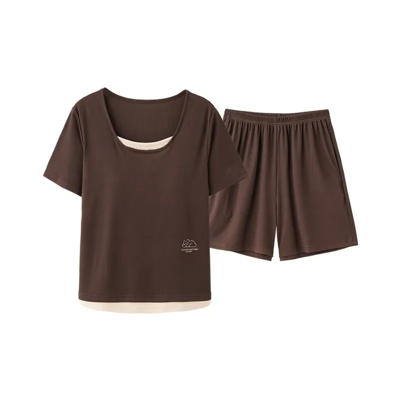 Pretty Lady Pajama Set Women's Tan-0
